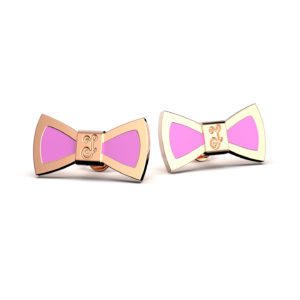 Bow Earrings - Light Pink & Vermeil