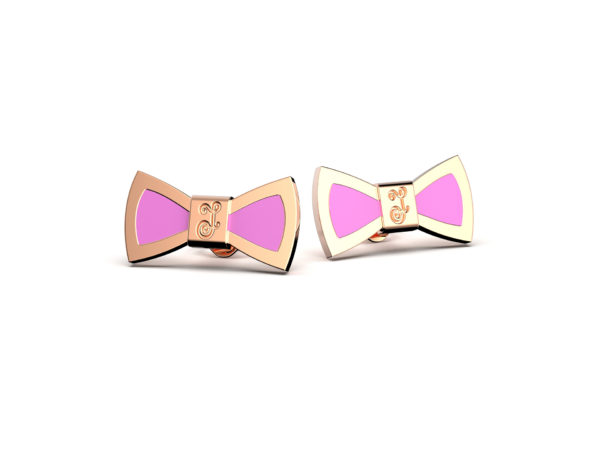 Bow Earrings - Light Pink & Vermeil