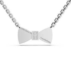 Bow Necklace - Silver w/ Inscription